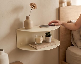 Minimalist Wall Shelf, Floating Metal Shelf, Modern Home Storage, Kitchen Bathroom Organizer
