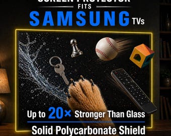 Protector de pantalla para TV Samsung – Policarbonato sólido de ajuste personalizado, 20 veces más resistente que el vidrio, resistente a los arañazos, seguro para niños y mascotas.
