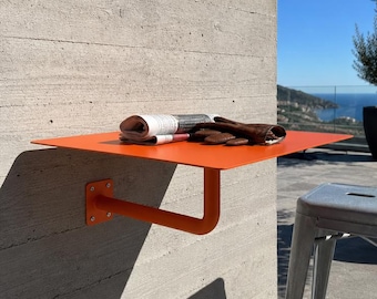 Wall Mounted Bistro Table, Modern Steel Coffee Bar, Space Saving Kitchen Counter
