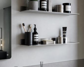 Industrial Floating Metal Shelf, Stainless Steel Storage Shelf for Home and Commercial Use