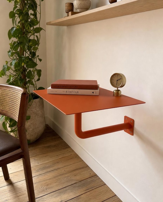 Space Saving Wall Mounted Table, Kitchen Table, Home, Balcony & Cafe Furniture, Minimalist Steel Design