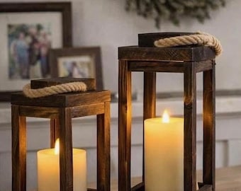 Reclaimed Wood lantern / Wood Candle Holders/ Rustic Farmhouse Decor /  Made to Order.