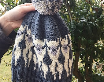 Alpaca Beanie Hat KNITTING PATTERN in PDF, Instant Download