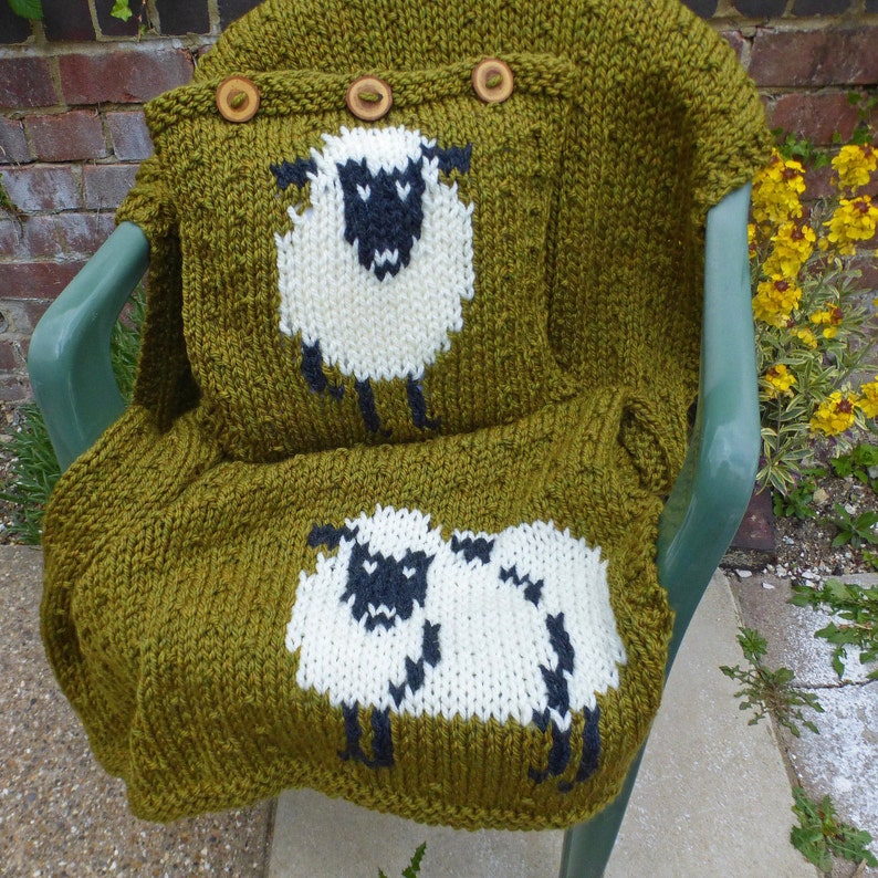 Sheep Baby Blanket KNITTING PATTERN Using Super Chunky Yarn Etsy