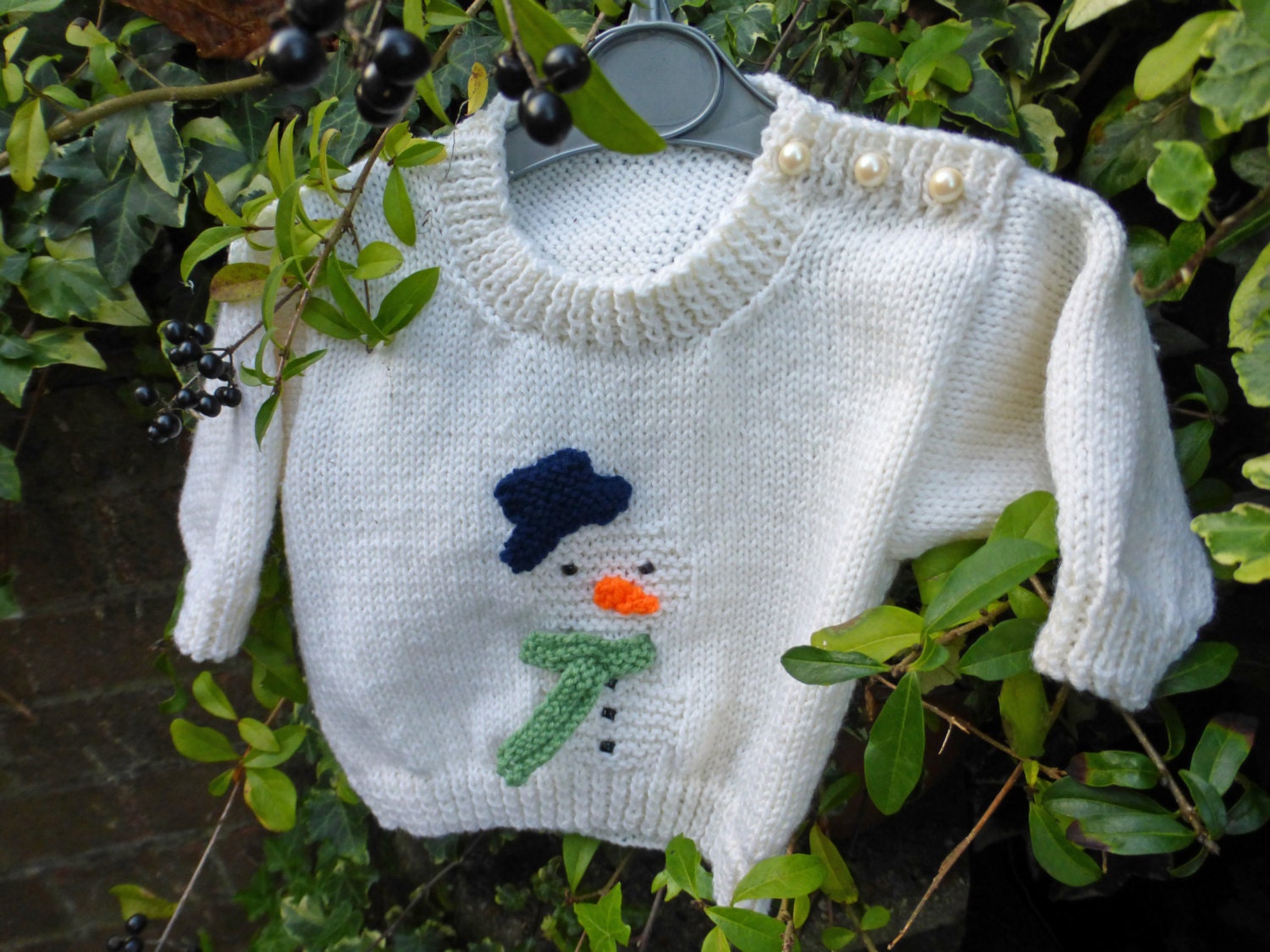 Christmas Jumper BABY KNITTING PATTERN in pdf Snowman Etsy