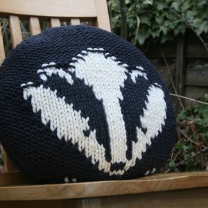 KNITTING PDF PATTERN A Badger Pillow image 2