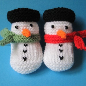 Snowman Baby Booties Knitting Pattern Christmas Winter Baby Booties Instant Download image 3