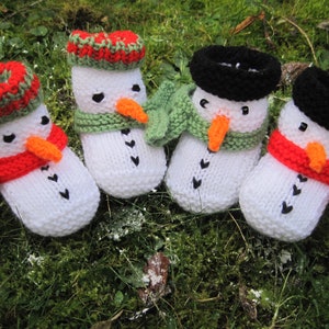 Snowman Baby Booties Knitting Pattern Christmas Winter Baby Booties Instant Download image 2