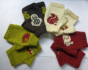 KNITTING PATTERN in PDF - Wee Woodlanders Fingerless Mittens