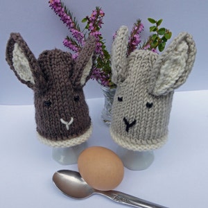 Egg Cosy KNITTING PATTERN in pdf - Easter Bunny Egg Cosies, DIY Homeware pattern, Gift for Children, Instant Download