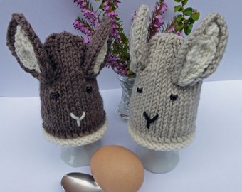 Egg Cosy KNITTING PATTERN in pdf - Easter Bunny Egg Cosies, DIY Homeware pattern, Gift for Children, Instant Download