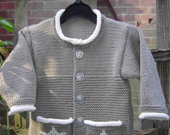 BABY KNITTING PATTERN in pdf - Little Star - Baby's Cardigan/Jacket