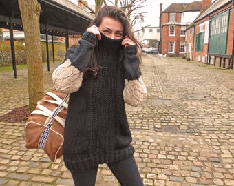 A KNITTING PATTERN to make a chunky sweater for women | Made for the Commute is a textured jumper in bulky yarn instant download DIY pattern