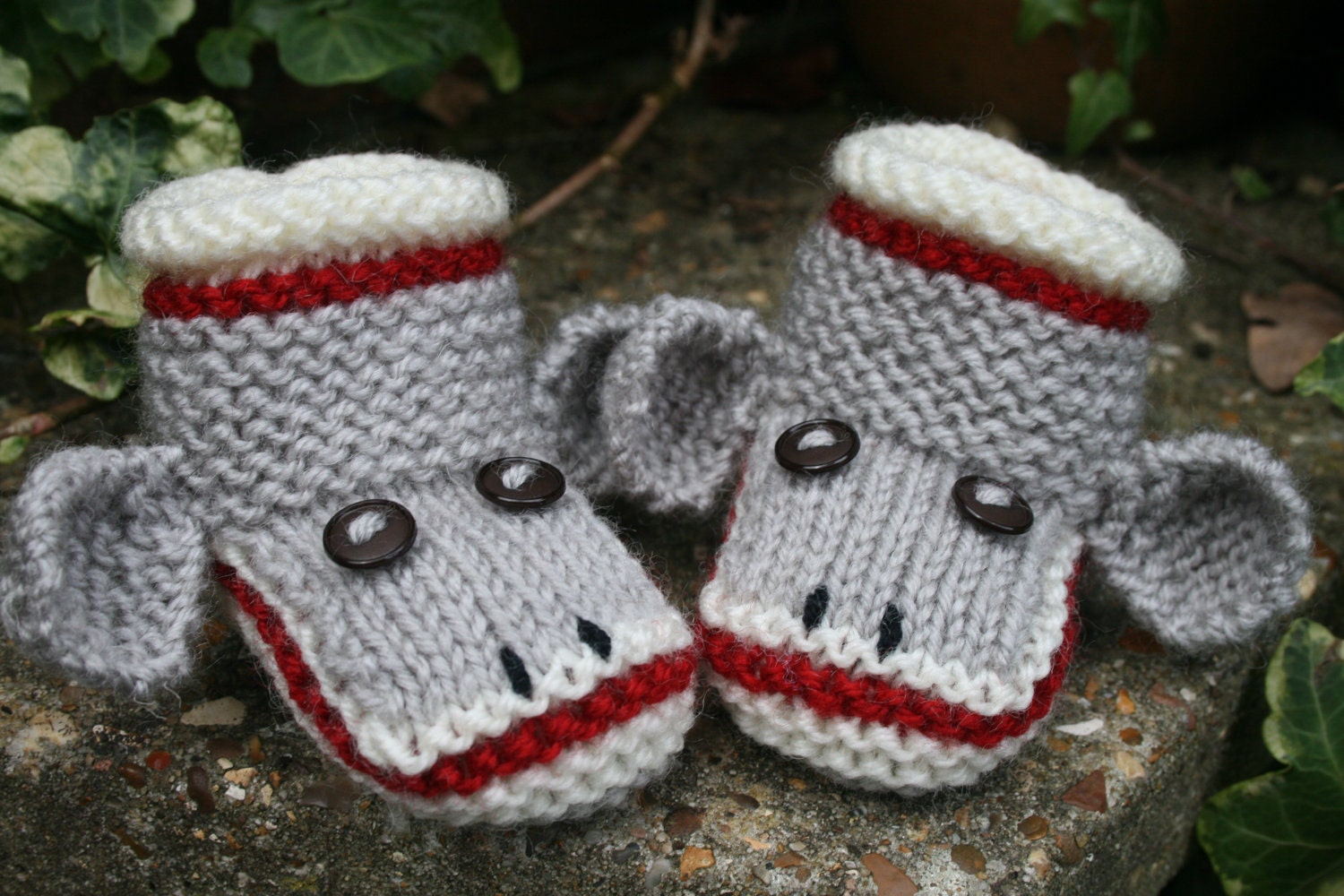 sock monkey booties