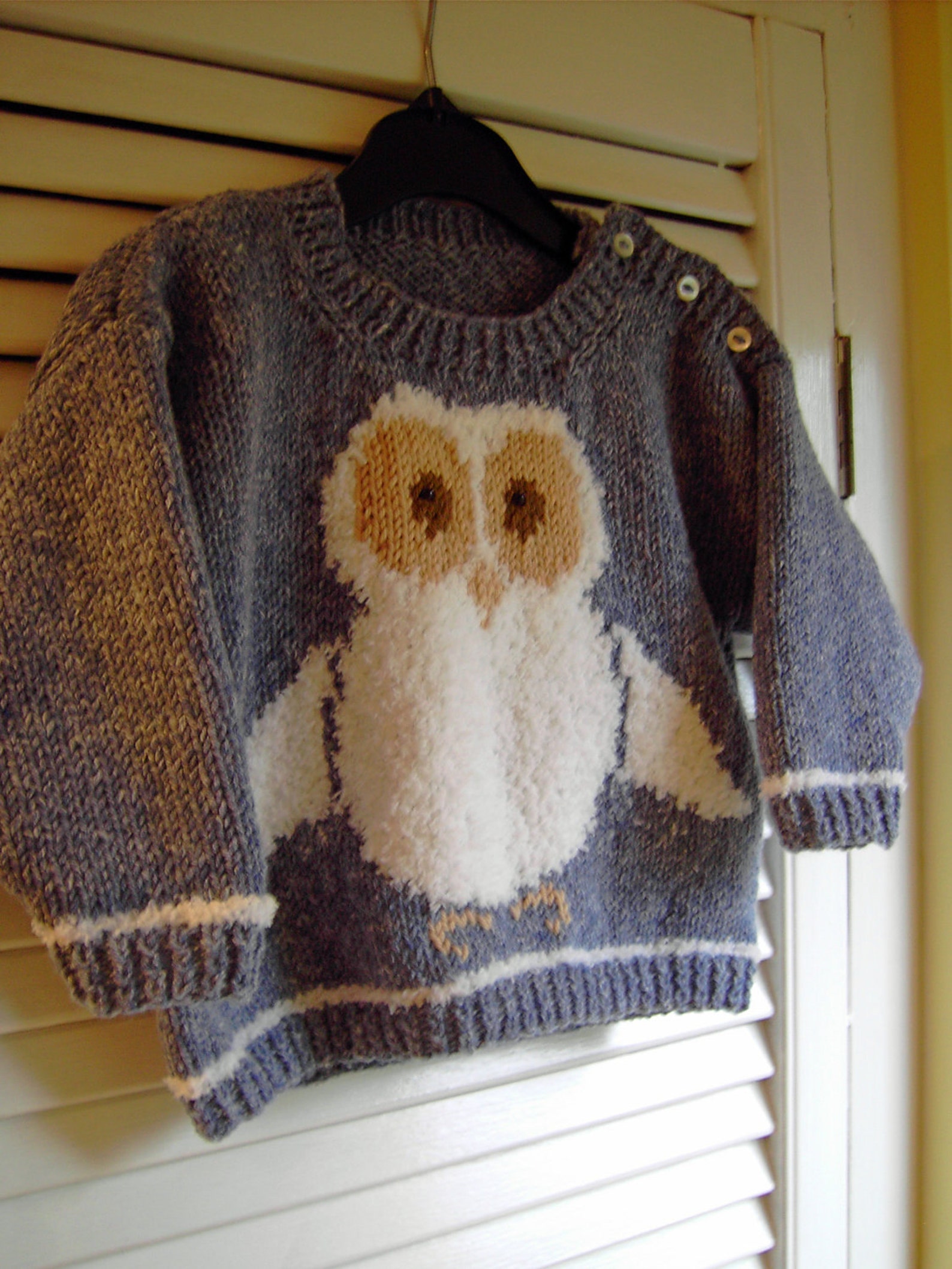 Owl Sweater KNITTING PATTERN in PDF Owl Jumper in Toddler Etsy Australia