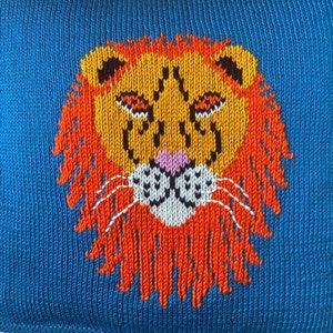 Strickanleitung für einen Löwen mit Raubkatzen Motiv, Instant Download pdf