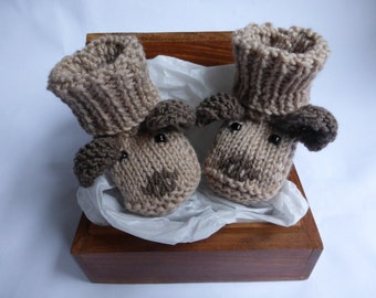 Baby Booties KNITTING PATTERN - Puppy Dog Baby Booties - PDF Instant Download