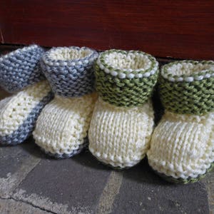 MODÈLE TRICOT pour chaussons, chaussons lauriers, modèle PDF, chaussons simples, chaussons à tricoter rapide, baby shower, téléchargement immédiat