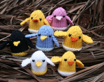 Chicks KNITTING PATTERN in pdf - Cute Easter Softies to make with this DIY pattern. Easter decoration or gift. Instant download