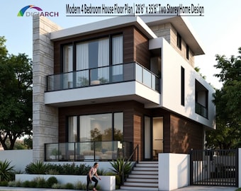 Modern 4 Bedroom House Floor Plan | 28'6" x 35'6" Two Storey Home Design