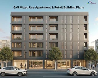 5 Stories Apartment Building Plan | 3 Bedroom House Plan | Retail & Residential | Architectural Project