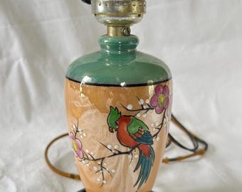 Vintage Green Celadon Porcelain Lamp