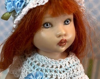 Blooming Blues for 6.5” BK Little Sophie [Ruby Red Galleria] or Riley Kish or 8" Heartstring Doll by JDL Doll Clothes