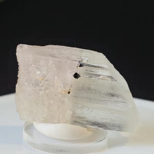 BiColor UV Reactive Kunzite Crystal Pakistan | Translucent Gemmy Mineral Specimen | Fluorescent Collector Crystal | Natural Raw Stone