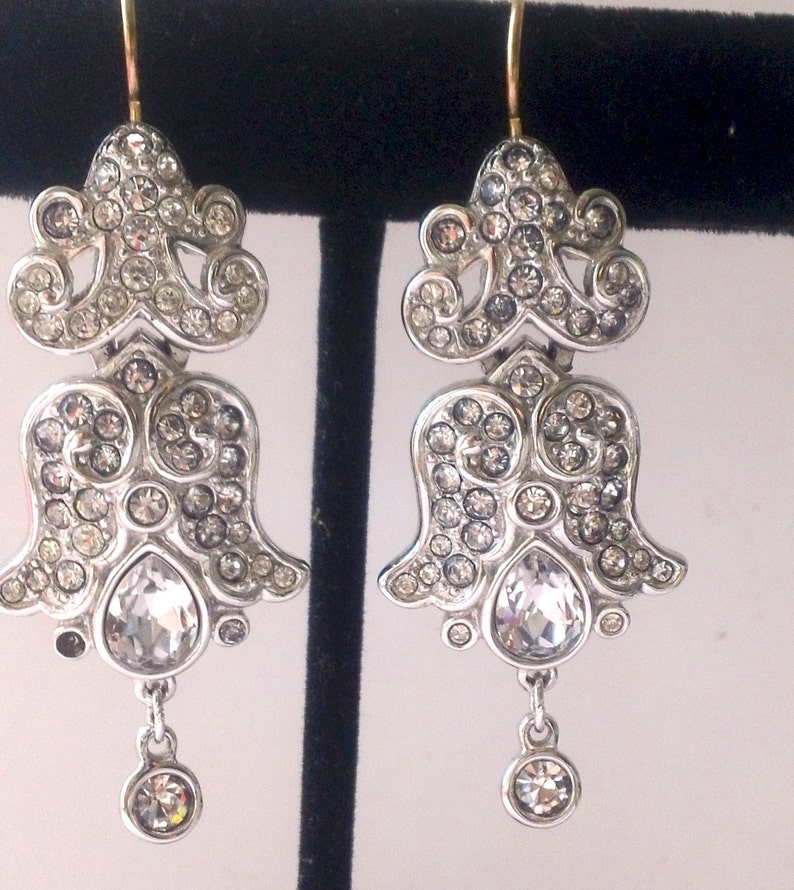 Swarovski Crystal Rhinestone Chandelier Drop Earrings Bridal Wedding