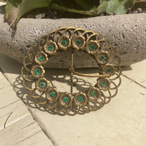 Art Nouveau Strass & Messing Riem Gesp Massive Fashion Accessoire