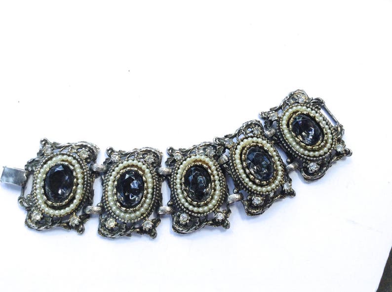 Medieval Renaissance Grey Bracelet Bold Baroque Selro Style Bridal Jewelry