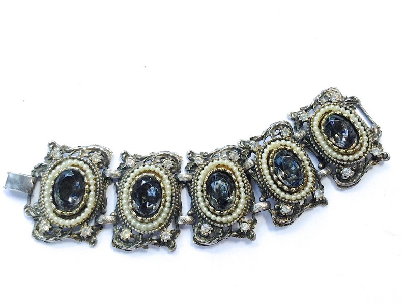 Medieval Renaissance Grey Bracelet Bold Baroque Selro Style Bridal Jewelry