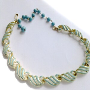 Aqua Enamel Link Necklace