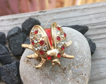 Rote Strass Bee Brosche Vintage Strass Mode Schmuck