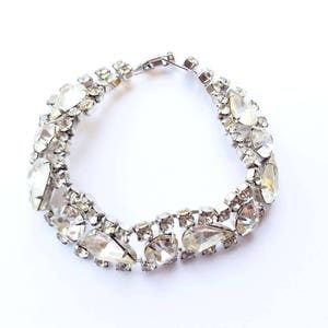 Glamorous Rhinestone Tennis Bracelet Teardrop Vintage Bridal Retro Fashion Jewelry