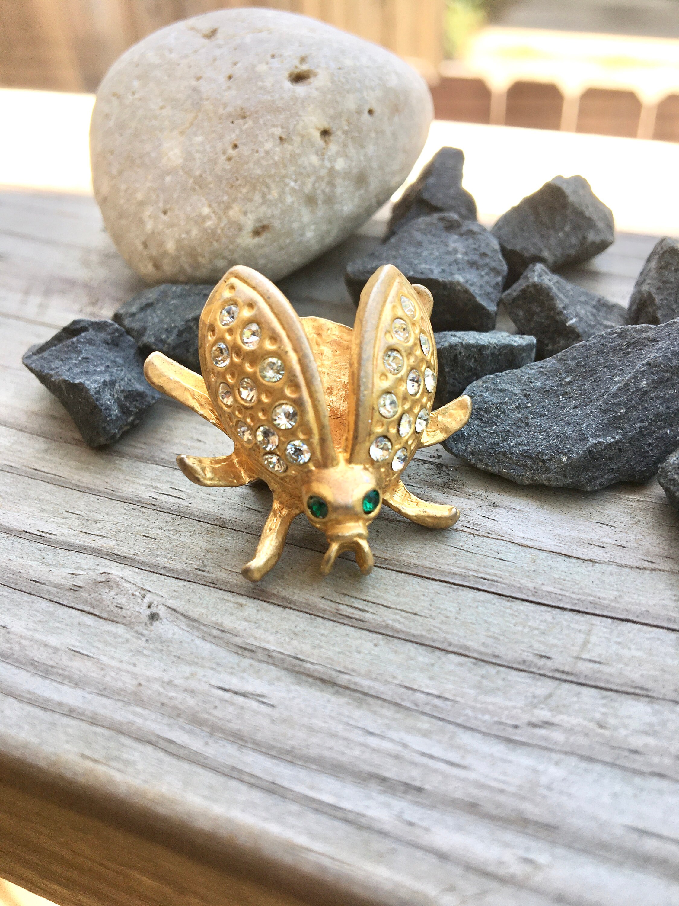 Vtg. Rhinestone Bee Brooch Retro Figural Fashion Jewelry - Etsy