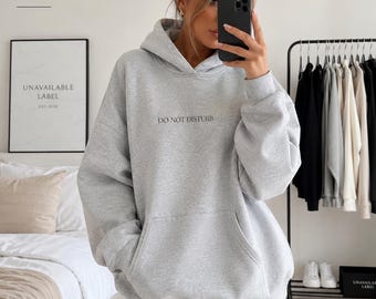DO NOT DISTURB Hoodie | Minimal Oversized Hoodie | Neutral Cream Sweatshirt | Gift for Her
