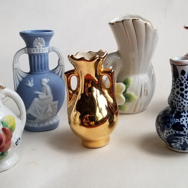 Choice of miniature vases / miniature vase / Occupied Japan vase / Faux Limoges vase / gold miniature vase / hand painted