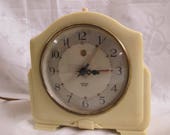 SALE Smiths Sectric art deco Bakelite alarm clock vintage cream coloured electric alarm clock