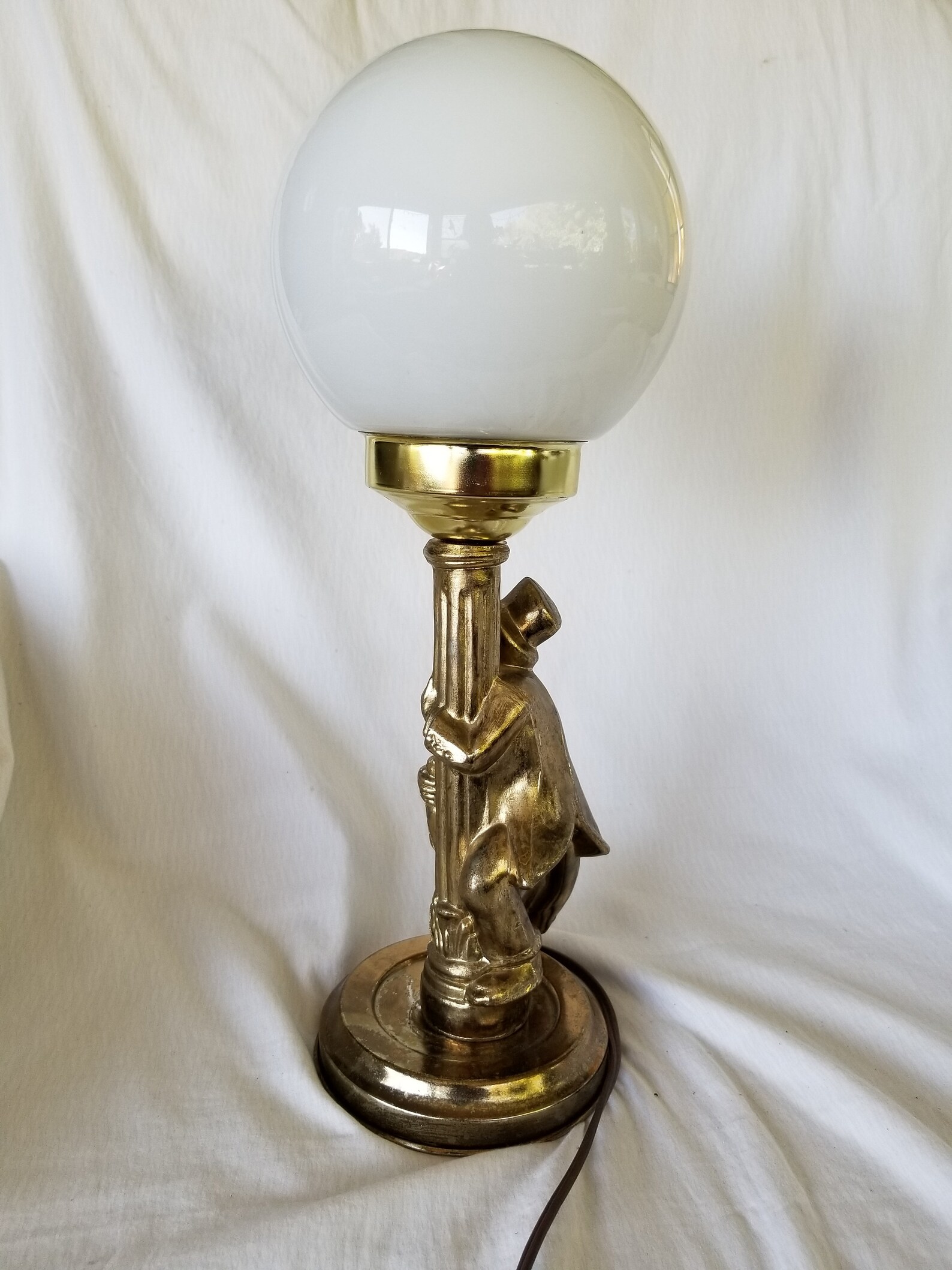 Vintage bar lamp / Drunk hanging onto lamp post / Man cave Etsy