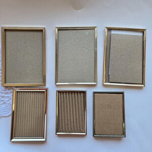 Choice of vintage gold tone metal picture frames (5 x 7, 4 x 6, 5 x 3 1/2)