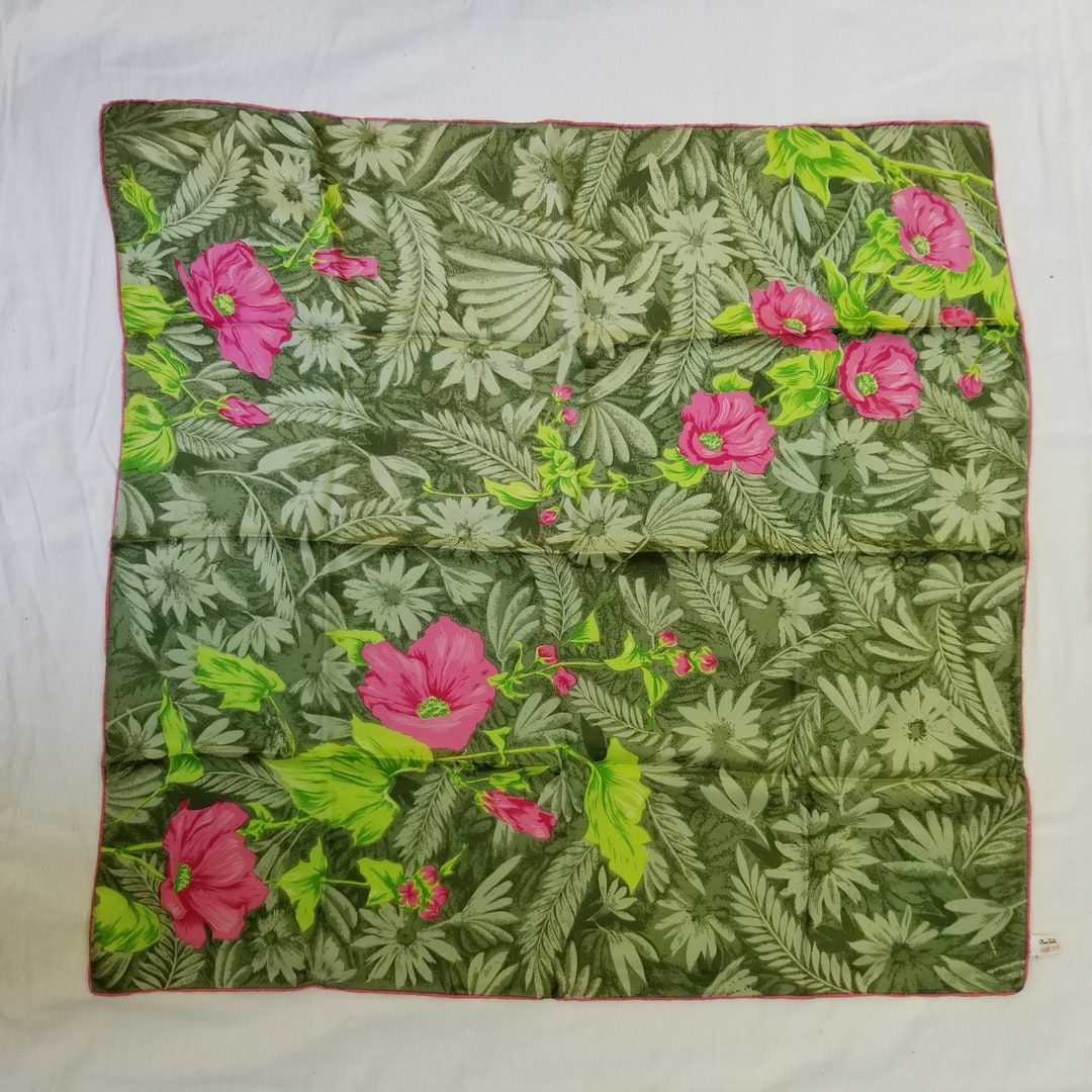 Botanical Hibiscus Flower Silk Scarf main image 1