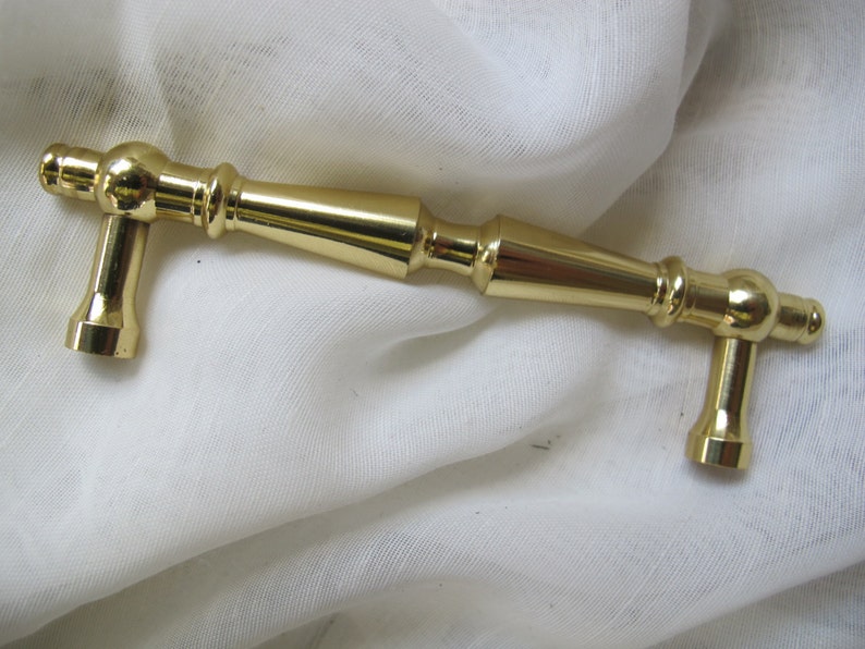 Turned Brass Drawer Pulls 3 5 And 4 Inch Holes Screen Door Etsy