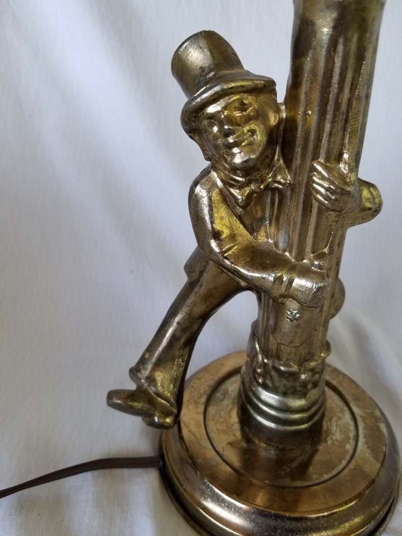 Vintage bar lamp / Drunk hanging onto lamp post / Man cave Etsy