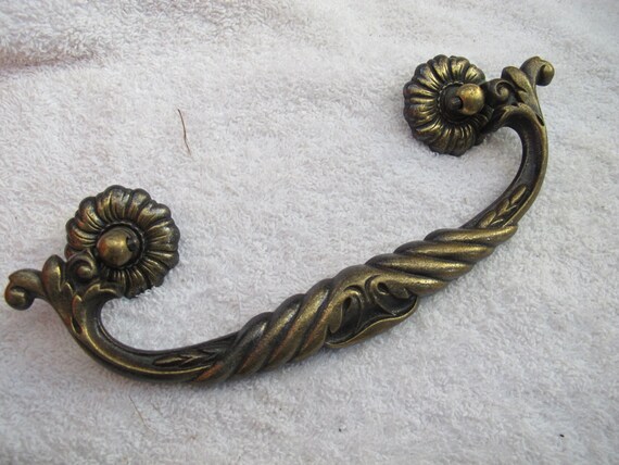 Vintage Large Brass Drop Drawer Pulls 5 Inch Furniture Etsy