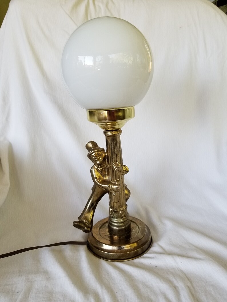 Vintage bar lamp / Drunk hanging onto lamp post / Man cave Etsy