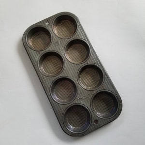 Vintage Wilton Waffle Pattern Mini Muffin Top Cornbread Mold Metal Baking  Pan