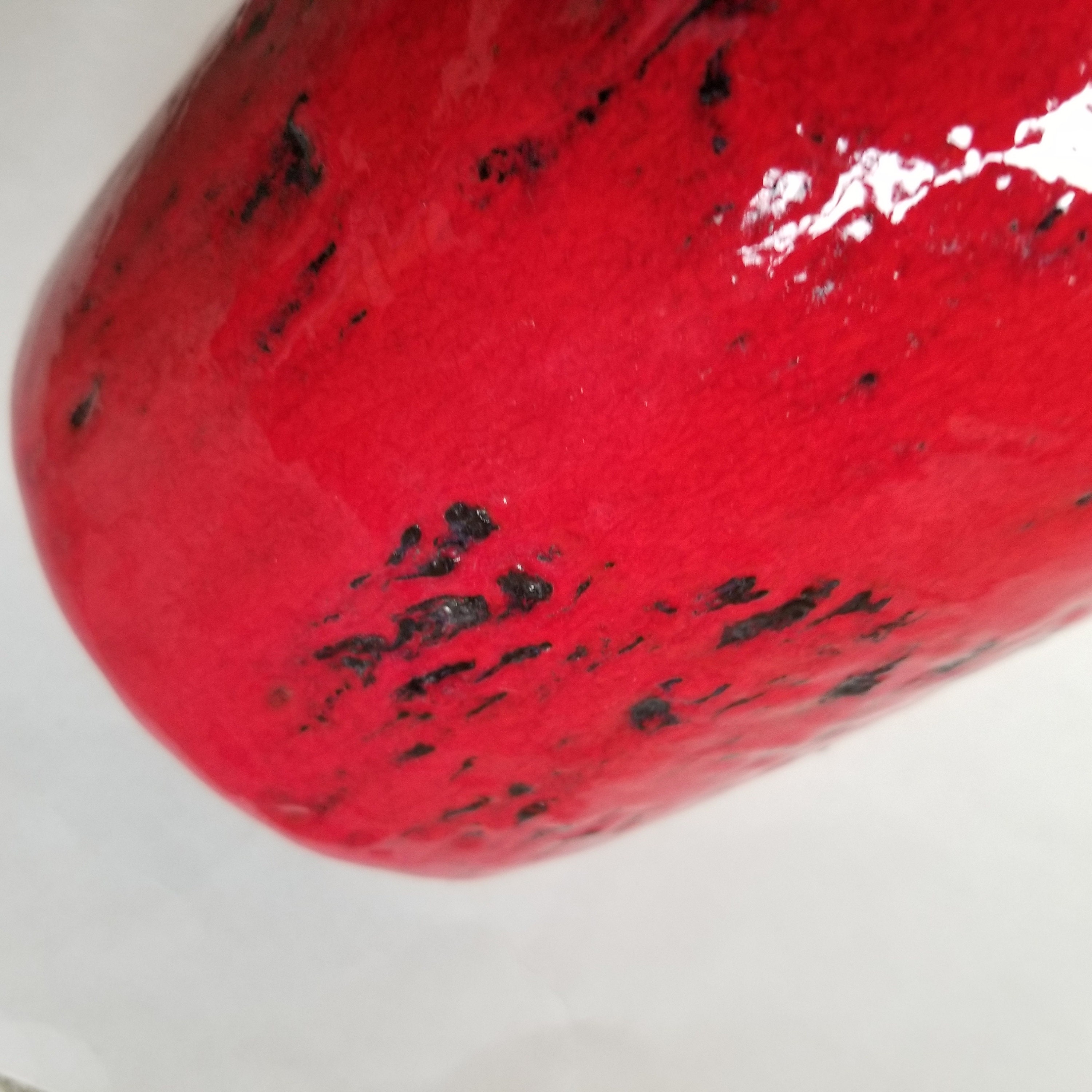 Vintage Red Gräflich Ortenburg Fat Lava Pitcher Shaped Vase / 617