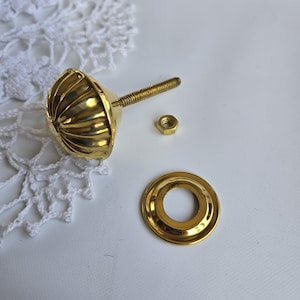 Hollow Stamped Brass threaded spool cabinet knob