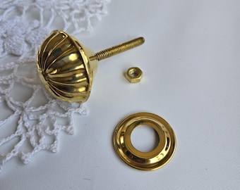 Hollow Stamped Brass threaded spool cabinet knob